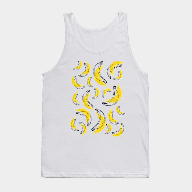 Feel Banana Summer Pattern Tank Top by Patternos